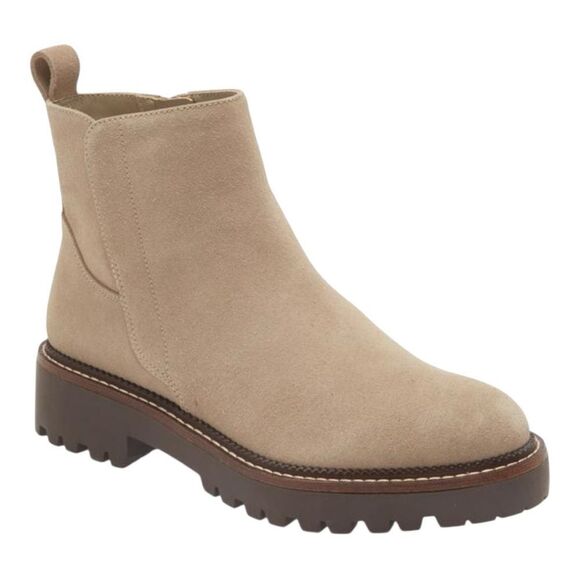 Nordstrom Women’s Miller 2 Water Resistant Beige Suede Chelsea Lug Boot Size 7.5 - Picture 1 of 8
